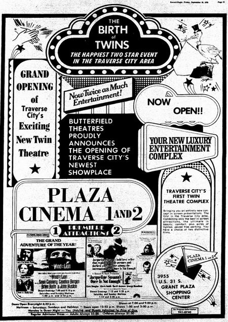 Plaza Cinema 1 and 2 - Old Ad From Mike Rivest